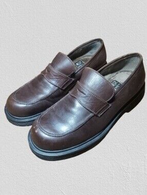 Women's Brown Leather Slip-On Penny Loafers By Nine West